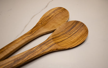 Lot de 2 Cuillères en bois d'olivier | 20cm et +/ 7.8+in