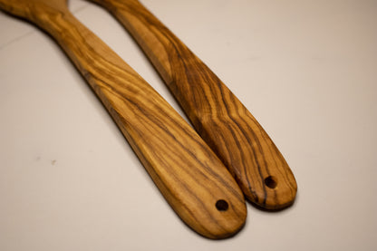 Lot de 2 Cuillères en bois d'olivier | 20cm et +/ 7.8+in