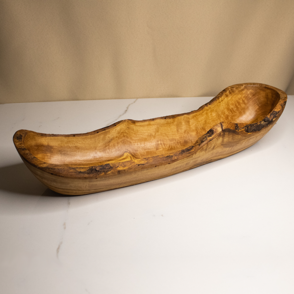 Long olive wood container | 35cm