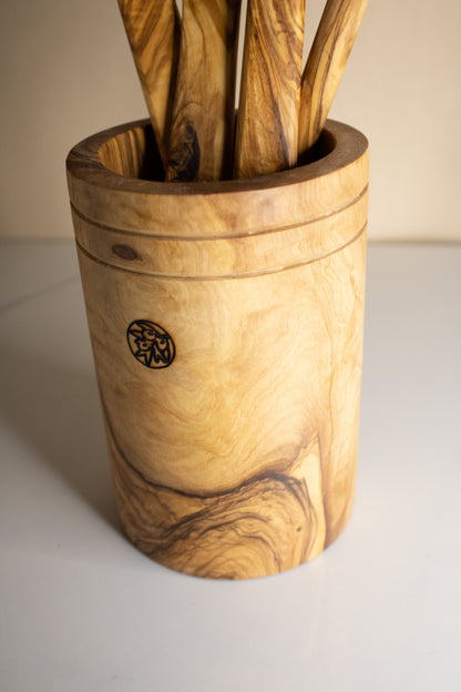 Olive wood spoon holder | Diameter: 10cm