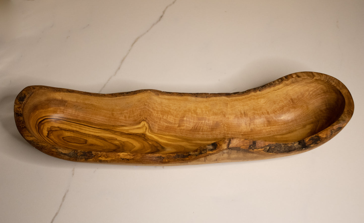 Long olive wood container | 35cm