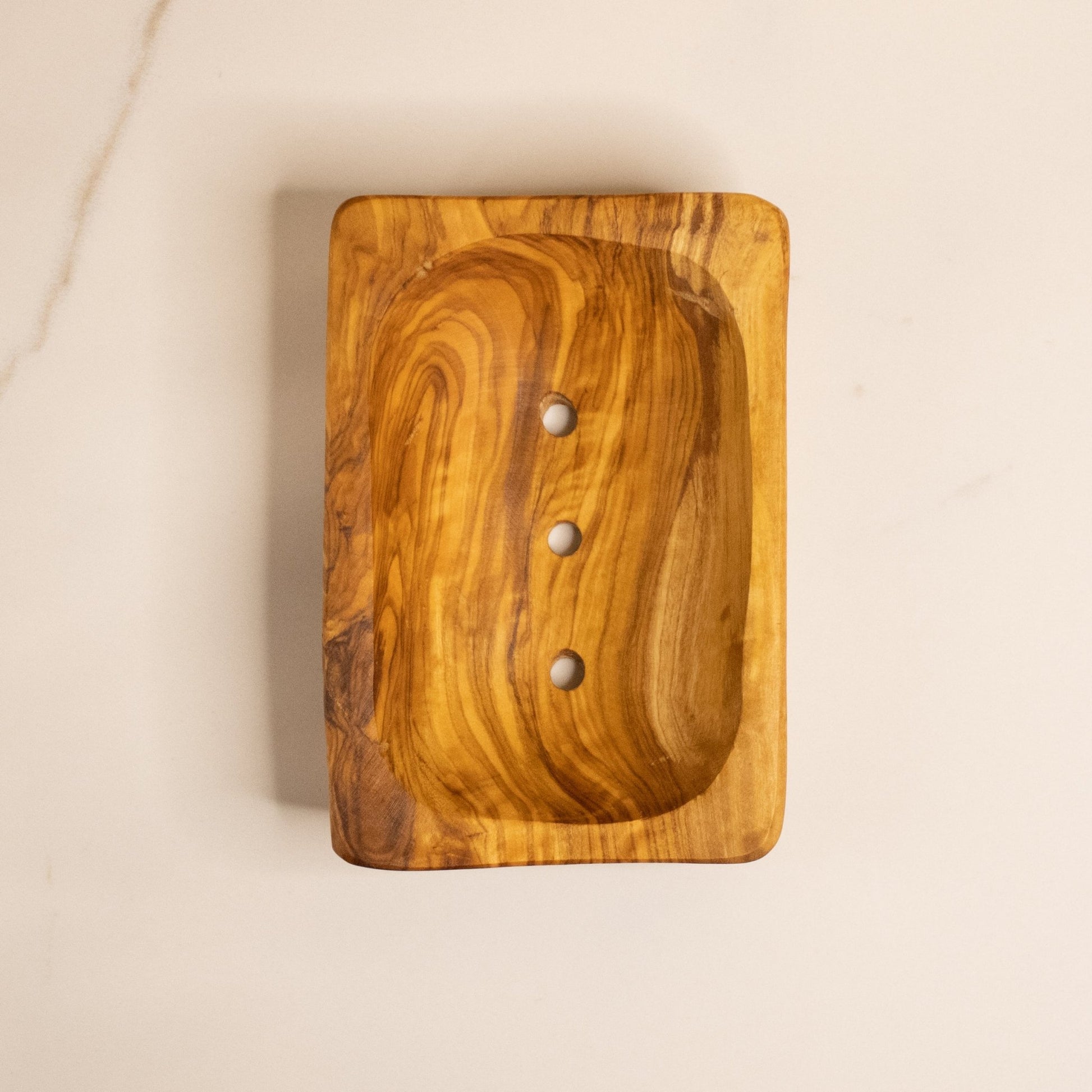 Porte savon rectangulaire en bois d'olivier | 11 x 8cm - RusticOliveWoods